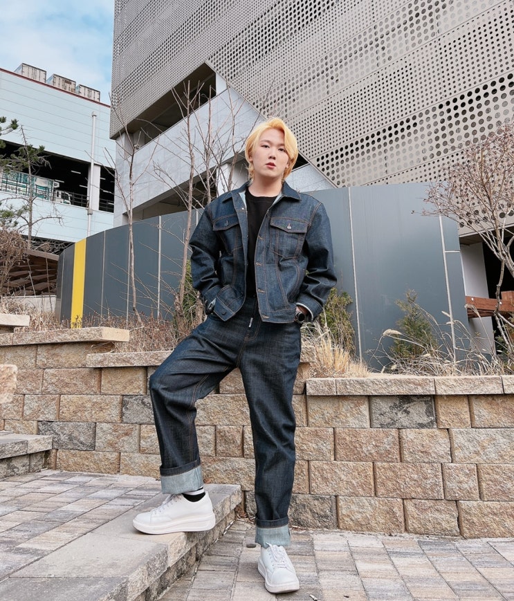  남자 청자켓 봄 코디,데님셋업 청청패션 봄데일리룩 스톰런던 추천