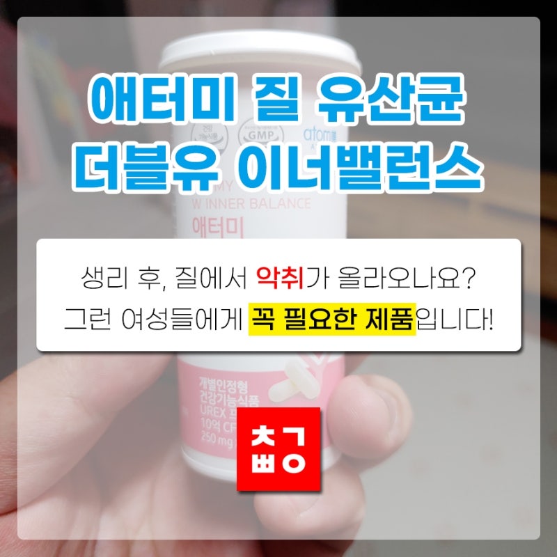 애터미 질 유산균 더블유 이너밸러스 여성 질염에 진짜 좋은지 털어봤습니다.