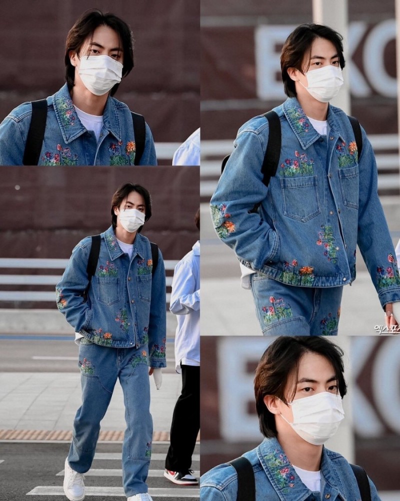 BTS, 방탄소년단 진 ] BTS JIN outfit on their departure to Las