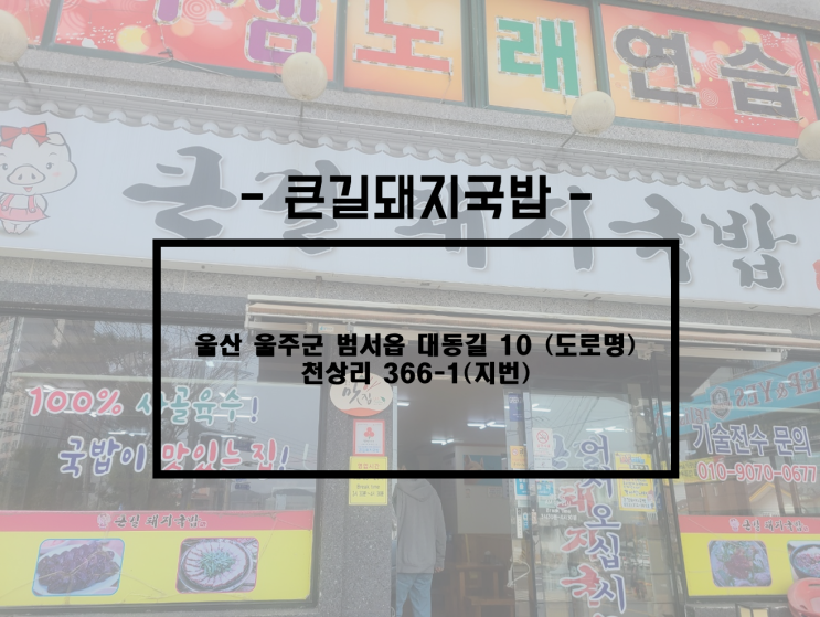 울산/울주 울산 맛집, 울산 돼지국밥 맛집, 진한 사골육수 울산 울주군 국밥집, 큰길돼지국밥