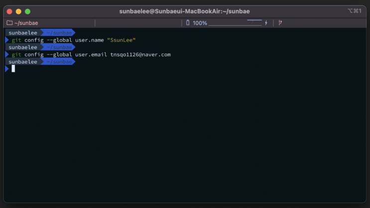  [Git] 최초 설정 시 UserName / Email 등록하는 방법 (해결)