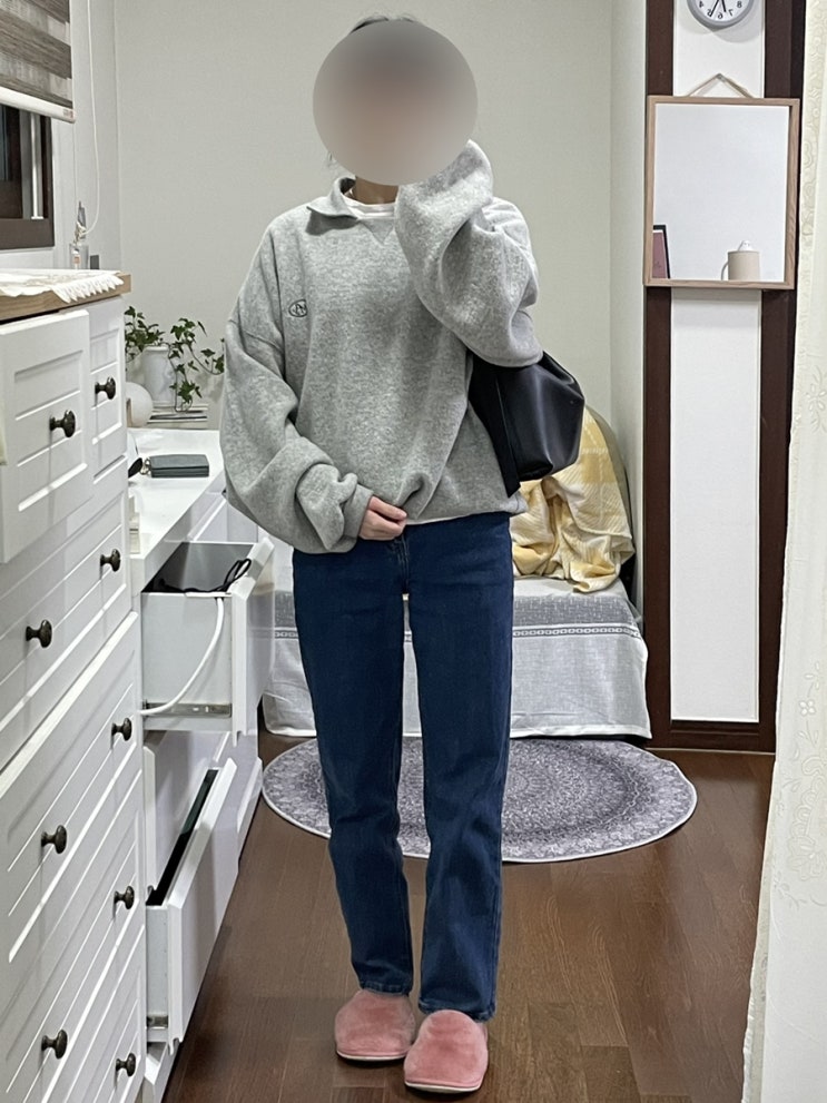  [ootd] 오늘 출근룩 - 언더비 울 카라 맨투맨, 와이드청바지, 아보네 le abonne 아르디백 ardybag +소소 일상