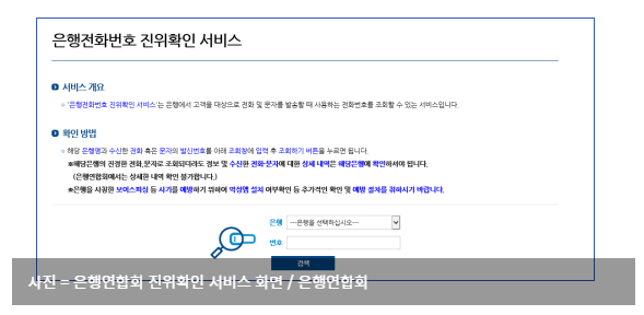  은행연합회, '은행전화번호 진위확인 서비스' 오픈