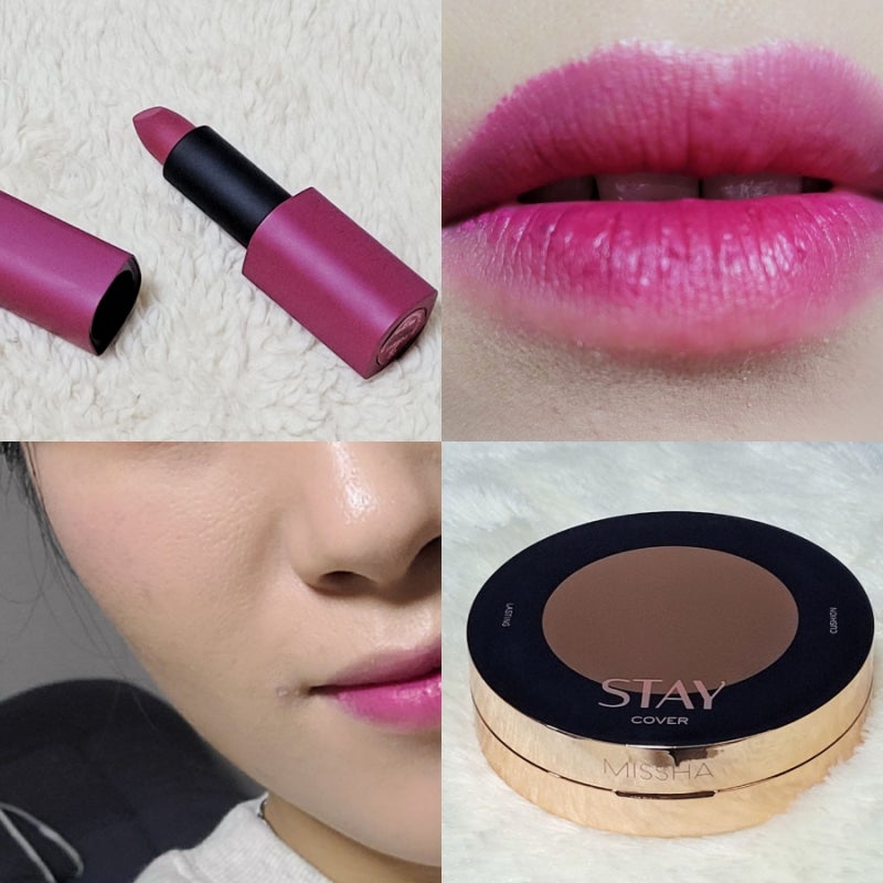 미샤 스테이 쿠션 23호 샌드 + 데어 루즈 벨벳 ,커버력 좋은 쿠션 생일 선물로 추천