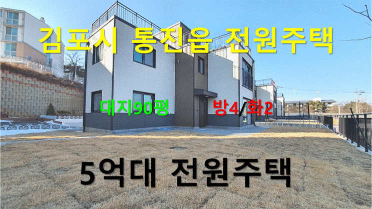  김포시 통진읍 전원주택 대지90평방4/화2 5억대 전원주택
