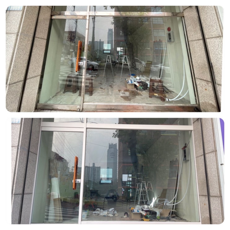  인천시 부평구 삼산동 상가갈바(샷시) 인테리어필름 시공
