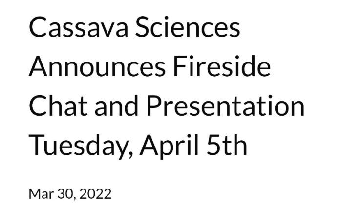 SAVA의 향기! 오늘밤은 찐이길  4월5일 Fireside Chat 진행공지! (임상현황 & 회사소식)