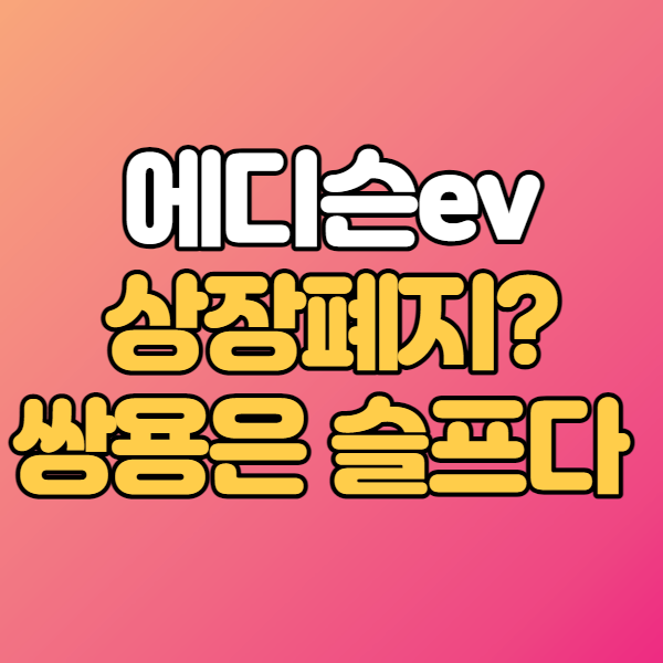  에디슨ev 감사보고서 거래정지 쌍용차