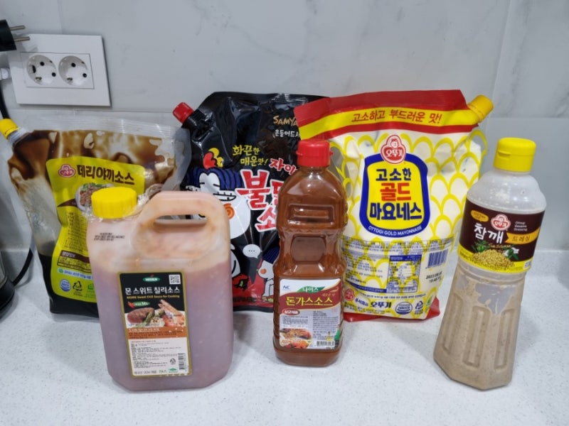 우리집 대용량소스 구경하세요.불닭소스 2kg구입기념