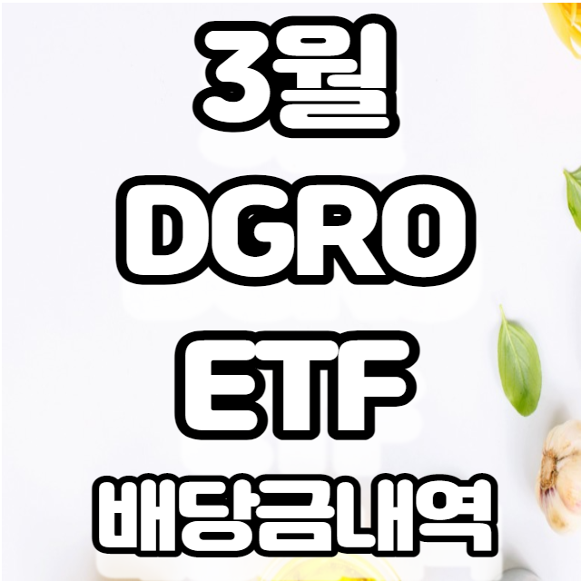 3월 DGRO ETF 배당금 입금 투자 기록