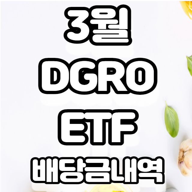 3월 DGRO ETF 배당금 입금 투자 기록 3월 DGRO ETF 배당금 입금 투자 기록