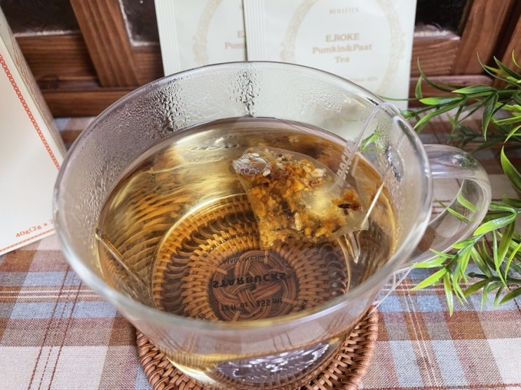  물마시는습관 만들기! 멜리엔 이로케 펌킨앤팟티 호박팥차 마시기
