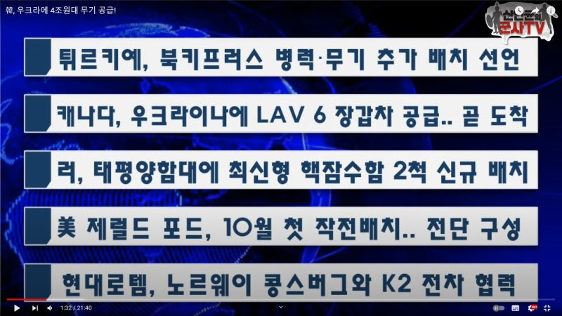 신인균 군사 TV-한국-우크라이나 4조 원조 무기지원(간접)