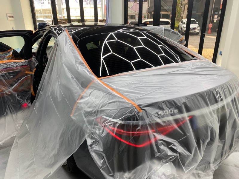 인천 서구 / 썬팅 / 벤츠 S400D 차량에 어울리는 반사틴팅 글라스틴트 레이니블루 / 벤츠 / S-클래스