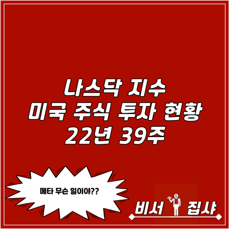  나스닥 지수 미국 주식 투자 현황 22년 39주