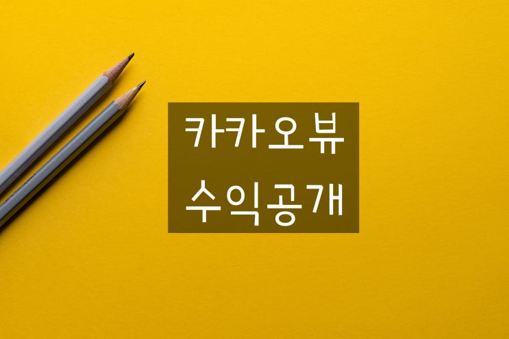 카카오뷰 수익공개 (2022.3월~8월)