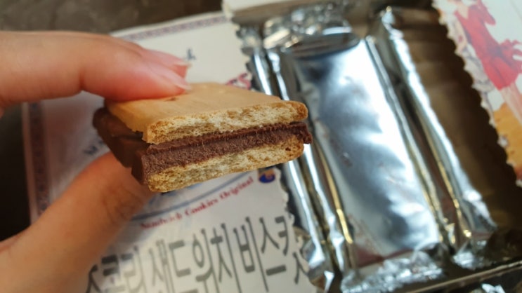  피코크 샌드위치 비스킷 과자 맛 한마디로 표현!