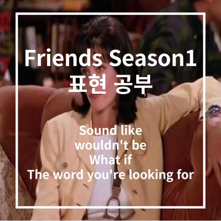  프렌즈 1화 표현 정리 Sound like, wouldn't be, What if 등