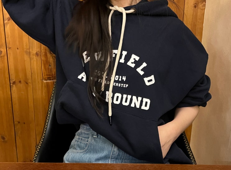  단정한 네이비 후디 퍼스텝 PS 뉴필드 후드티 남색