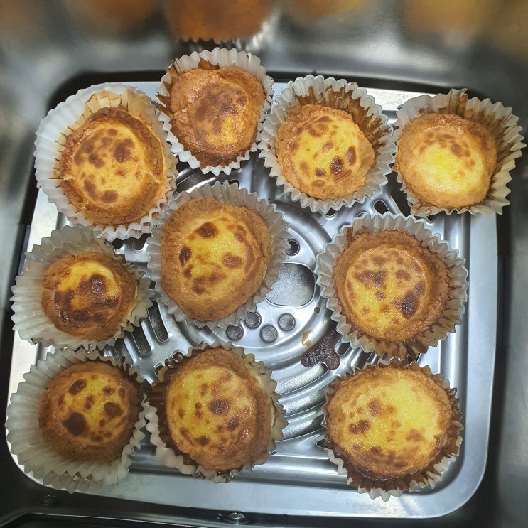  큐원 홈메이드 에그타르트 용 믹스 에어프라이어로 간편하게 만들기