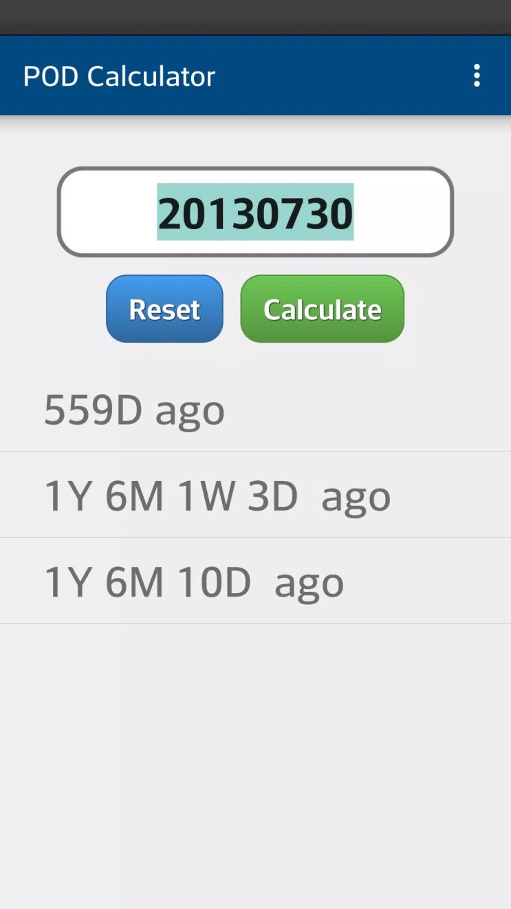  [부분소스공개] PODcalc 안드로이드 코드 예제 (술 후 날짜 계산)