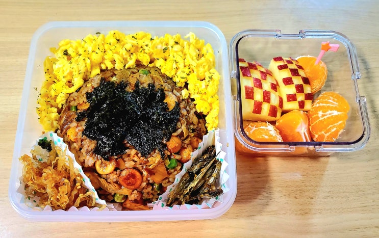  김치볶음밥 도시락- 남편 도시락 만들기(2). 초 간단 짜지 않고 맛있는 나만의 레시피