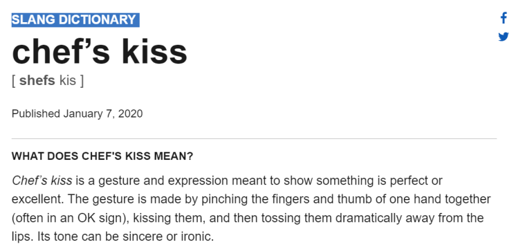 매일 간단 영어 표현 (3) - Chef's kiss
