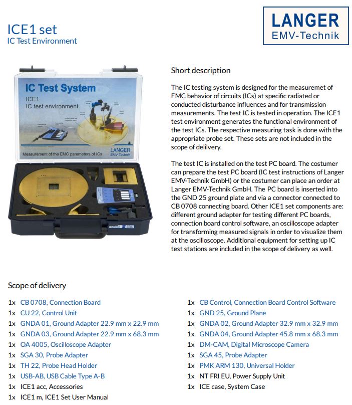  LANGER (랑거)  ICE1set  / IC Test enviroment / IC Test system / IC테스트