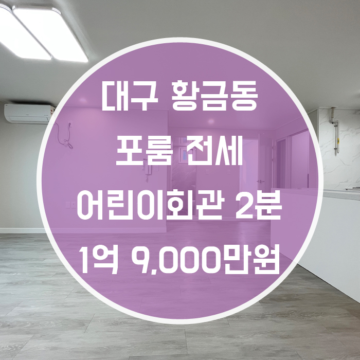  대구 수성구 황금동 / 포룸 전세 최신축 어린이회관2분 '황금동에 이렇게 큰 포룸이 2억원미만이라고?'
