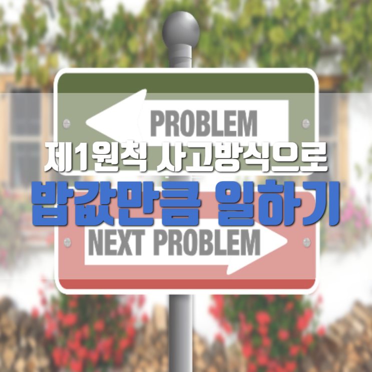  제1원칙 사고방식으로 밥값만큼 일하기(문제외면, 근성)
