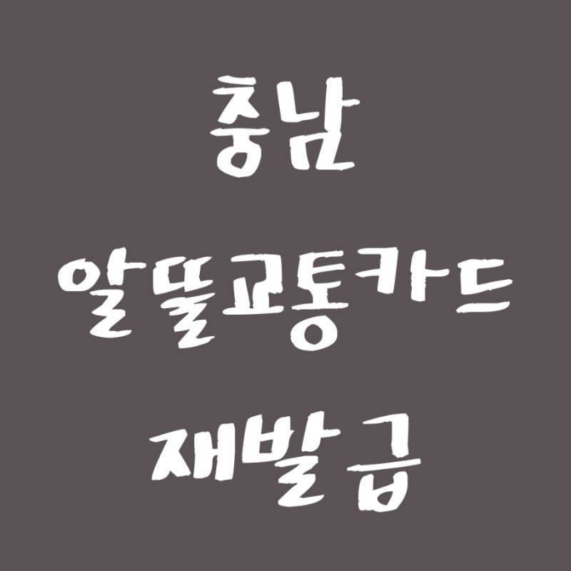 충남 알뜰교통카드 재발급 잃어버려도 다시 받으면 돼