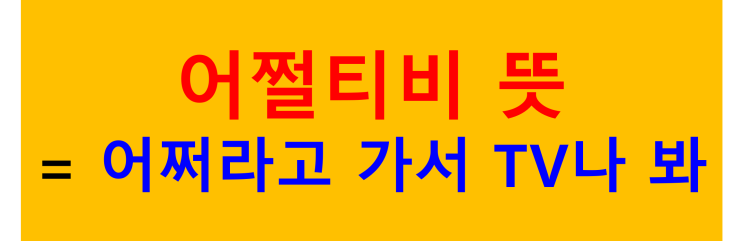  [MZ신조어 알아보기]어쩔티비, 쿠쿠루삥뽕 뜻을 알아보자