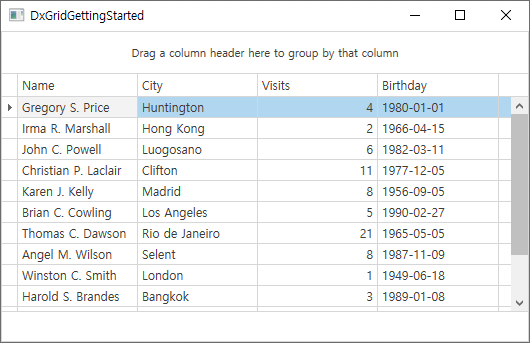  [WPF_DevExpress] DataGrid 시작하기 01. GridControl 추가 및 데이터 바인딩