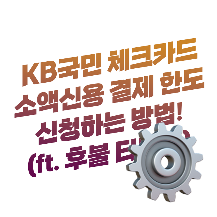  KB국민 체크카드 소액신용 결제 한도 신청하는 방법(ft. 삼성페이 티머니 후불)