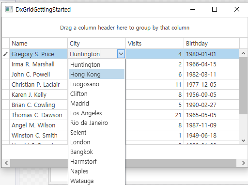  [WPF_DevExpress] DataGrid 시작하기 02. 데이터 편집 및 표시