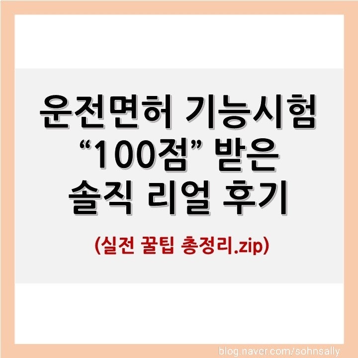  운전면허 기능시험 100점으로 합격! (꿀팁 총정리)