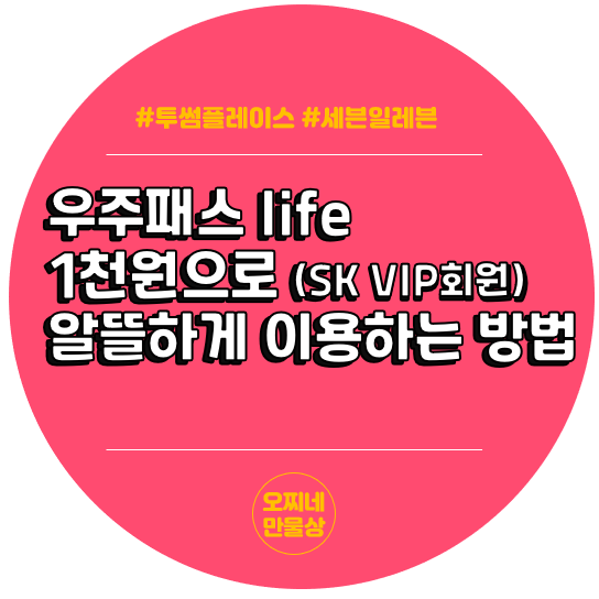  우주패스 라이프 1,000원(1년에?)으로 알뜰하게 이용하기 (SKT VIP일 경우)