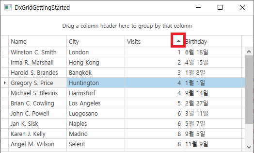  [WPF_DevExpress] DataGrid 시작하기 03. 데이터 관리(정렬, 필터링, 그룹화)