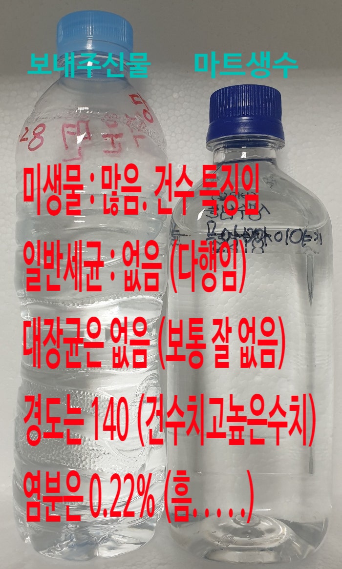 우리집 지하수에 염분이라 . .