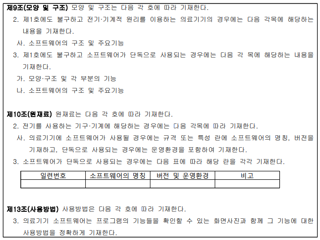  의료기기 소프트웨어(SaMD) 기술문서 작성 공통사항
