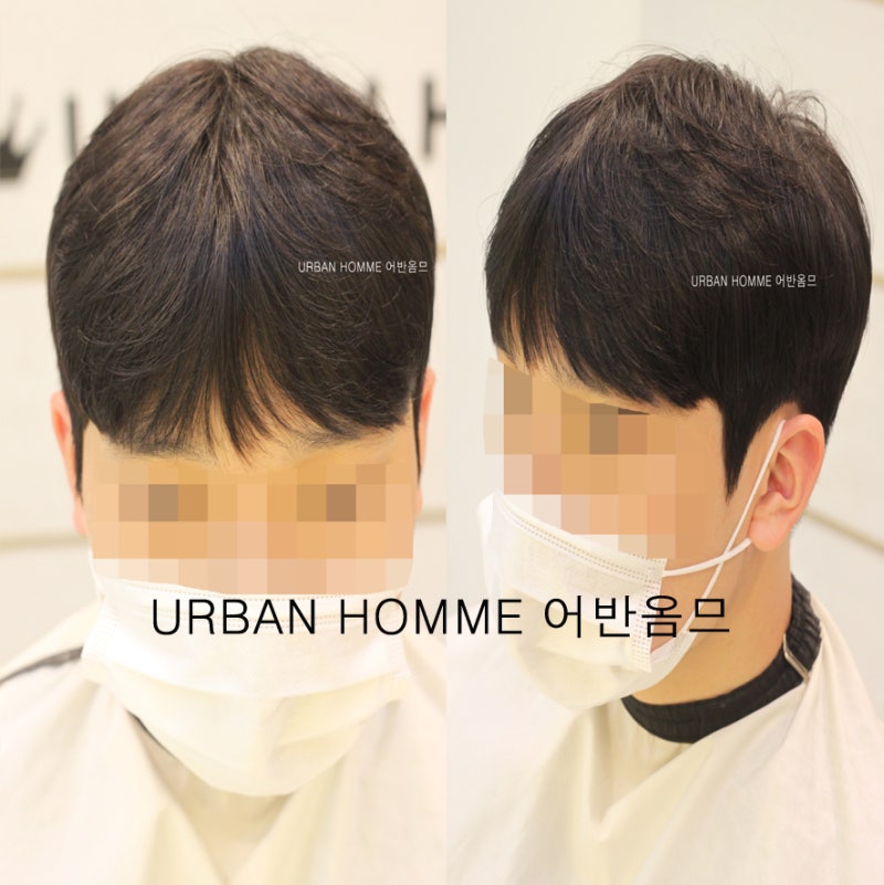 남자 시스루컷 세미투블럭 상고소프트 23mm 시스루 댄디펌(시스루펌,굵은C컬)