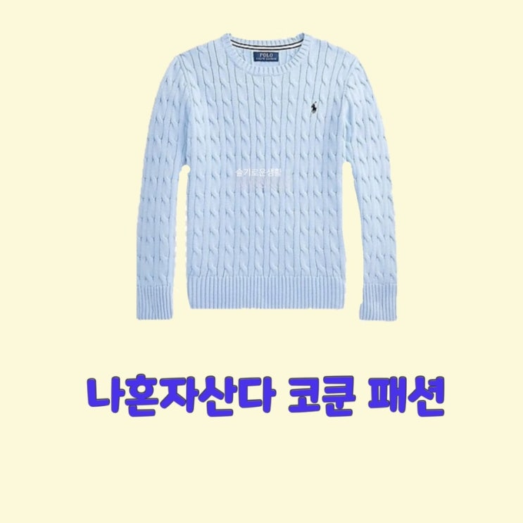  코드쿤스트 코쿤 나혼자산다466회 하늘색 니트 꽈배기 캐이블 폴로 옷 패션