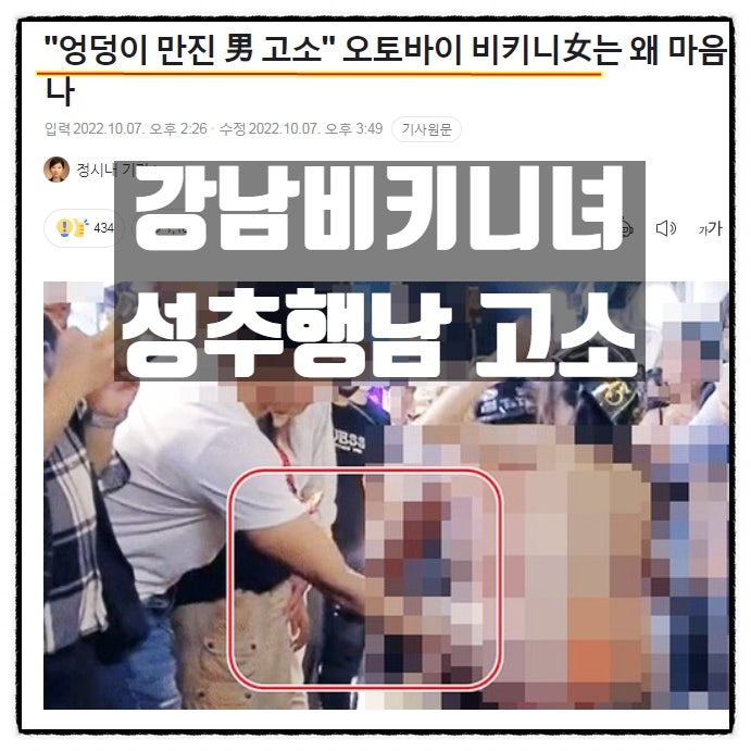 강남비키니녀 임그린 엉덩이 만진 남성 성추행혐의 고소 (영상)