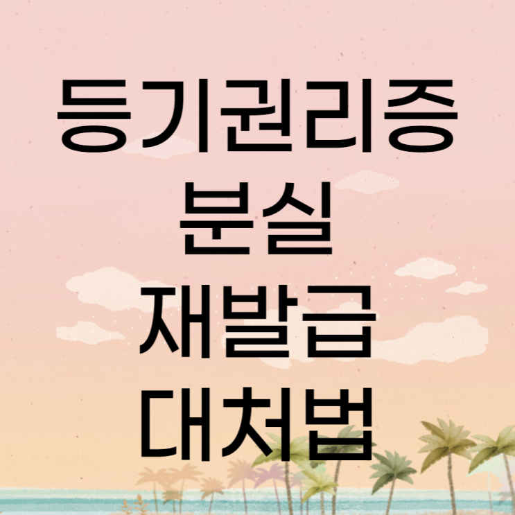 등기권리증 발급 분실 시 재발급 대처 방법