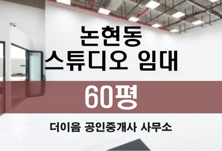 강남 스튜디오 임대 60평, 논현동 선정릉역 층고 5m 스튜디오