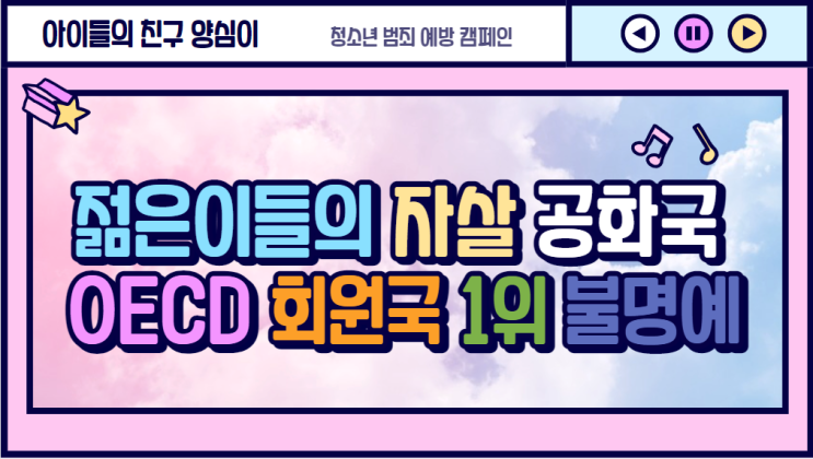 젊은이들의 자살 공화국, OECD 회원국 1위 불명예