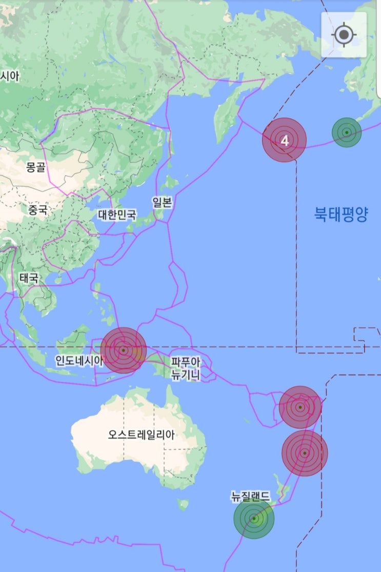  세계지진발생현황(2022년10월9일)
