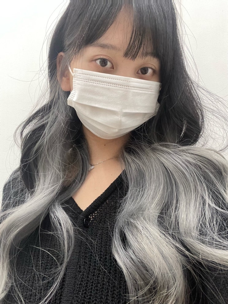  배곧미용실 블랙빼기애쉬그레이투톤염색