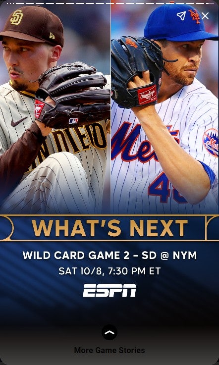 10월 9일 MLB WC 2차전