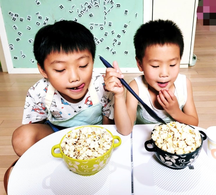  아빠표 간식, 집에서 아이와 함께 팝콘 만들기 체험